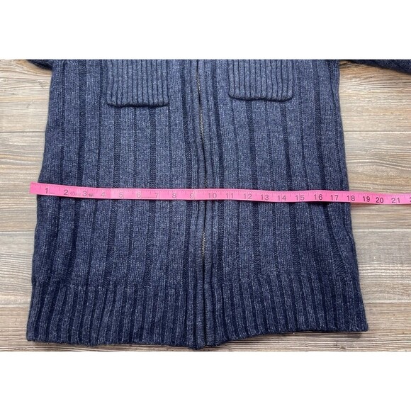 Merrell Sweater Men’s L Wool Blend Ribbed Full Zip Chunky Knit Cabincore Urban - Picture 9 of 14